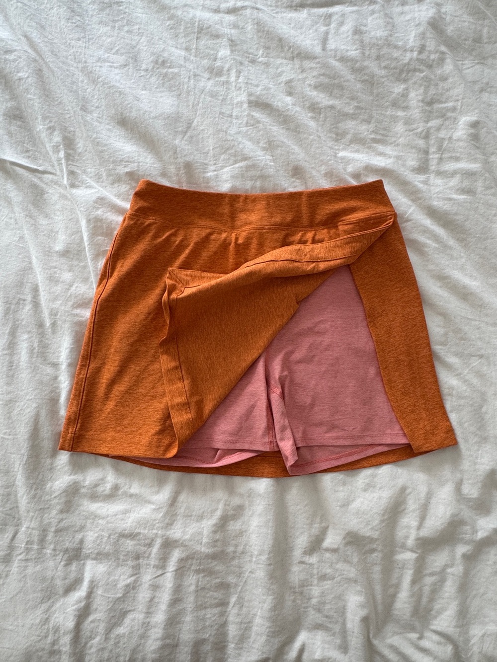 Outdoor Voices Orange Heathered Court Skort with Pink Liner
